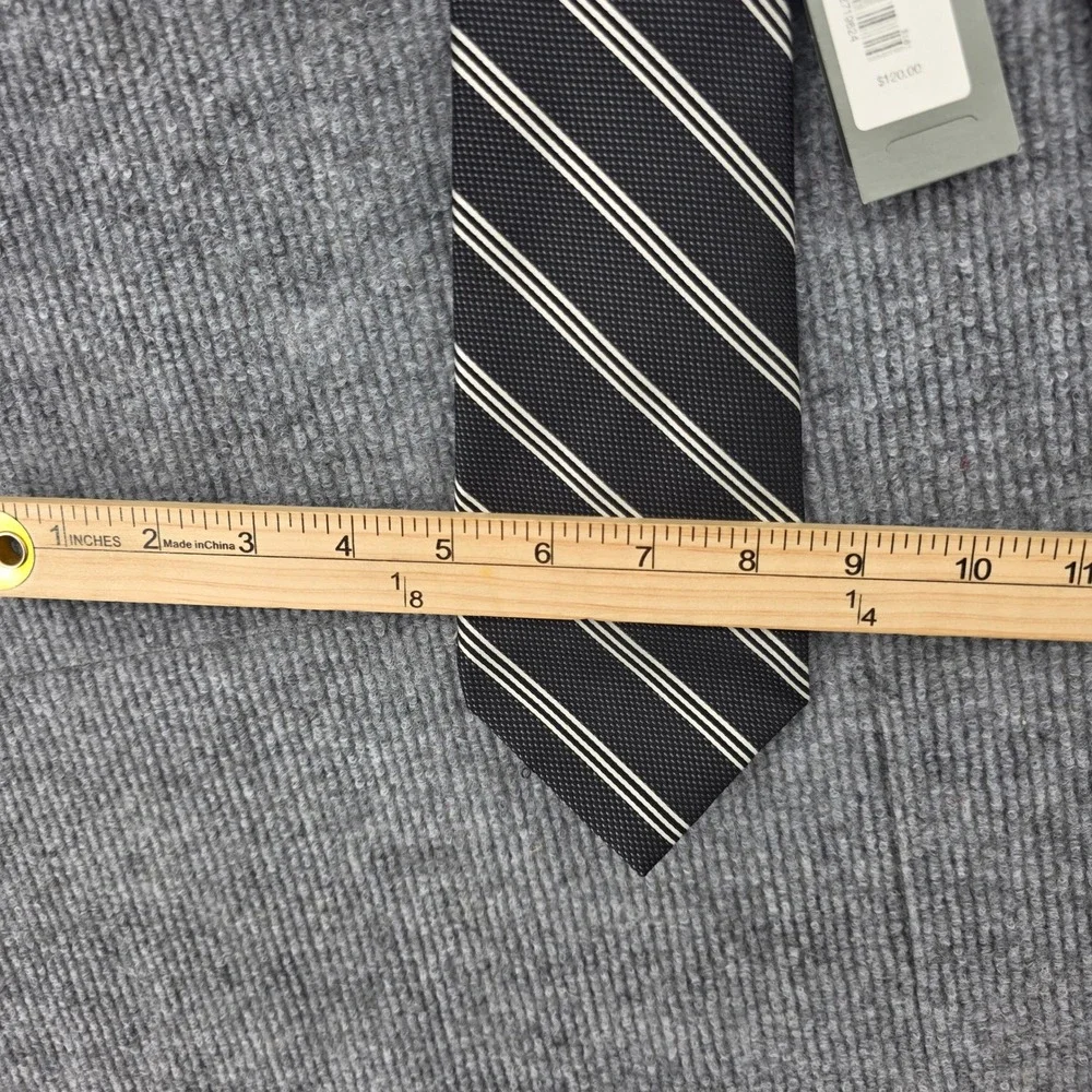 Daniel Cremieux Signature Collection Silk Tie Limited Edition Black White Stripe